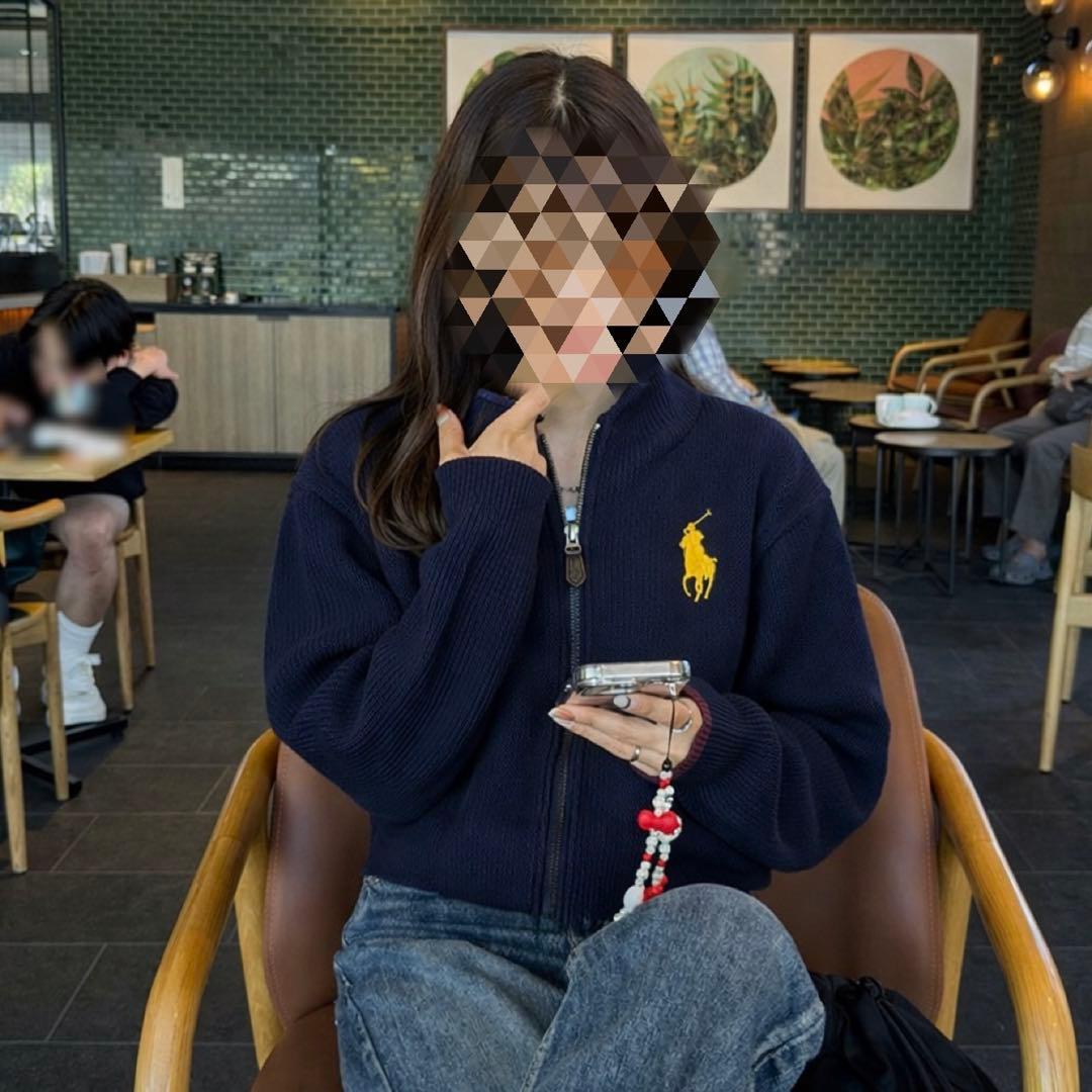 POLO RALPH LAUREN ジップアップニット　ビッグポニー　刺繍