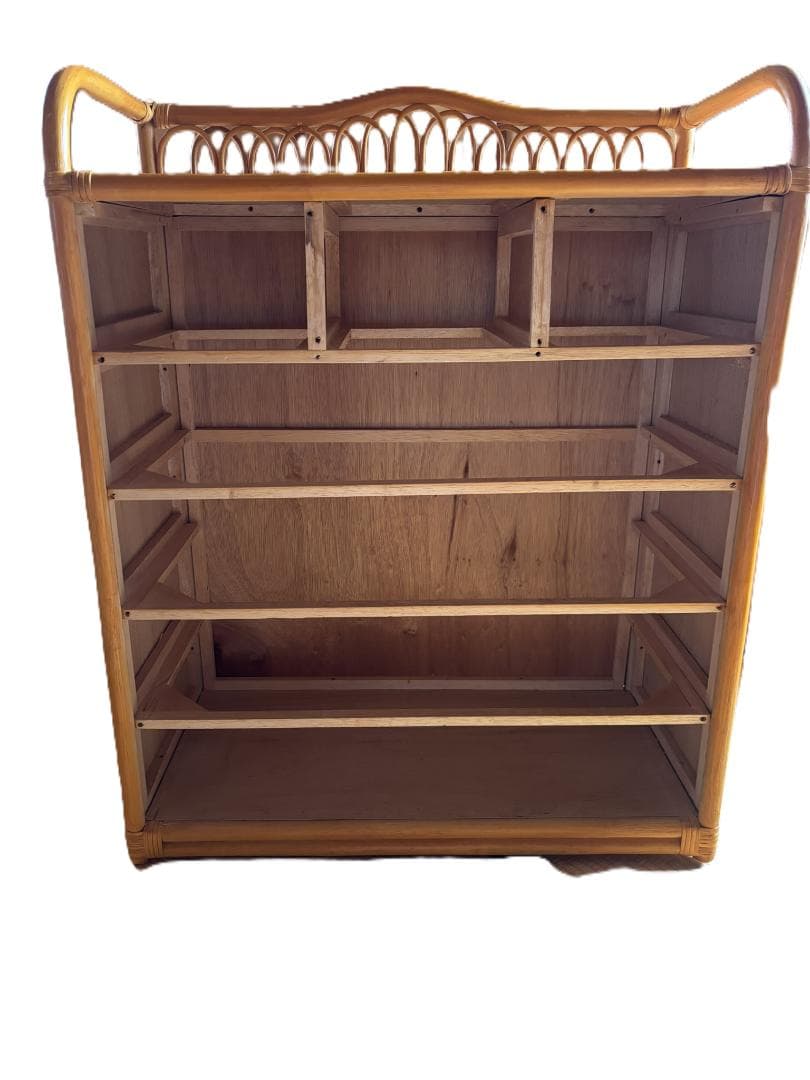 【送料無料】希少ヴィンテージ風　ラタン製5段 チェスト