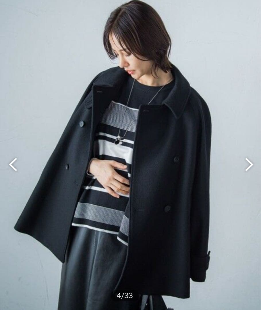 極美品⭐︎ロートレアモン　ネオアルティウールショートコート　ピーコート　36 黒