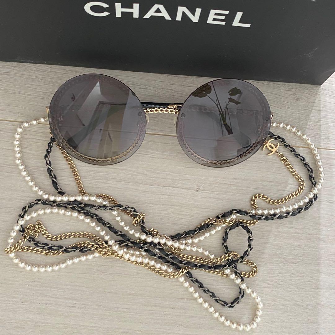 CHANEL サングラス チェーン付き ラウンド