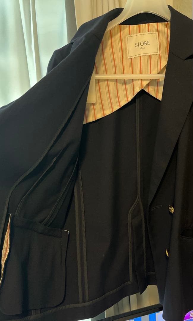 SLOBE IENA T/Rダブルジャケット 紺ブレザー