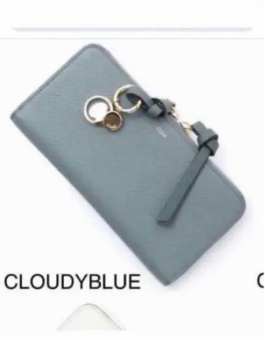 クロエ アルファベットロングウォレット ジップ付き長財布 クラウディブルー