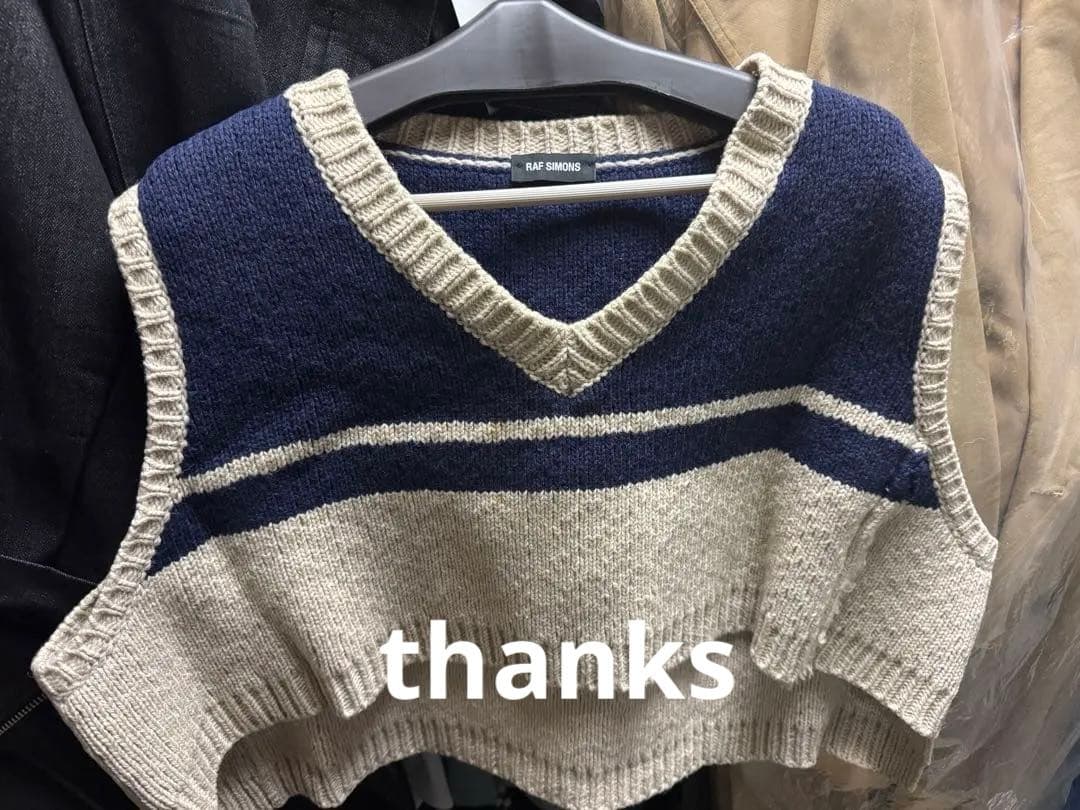 RAF SIMONS クロップドニットベスト　17ss
