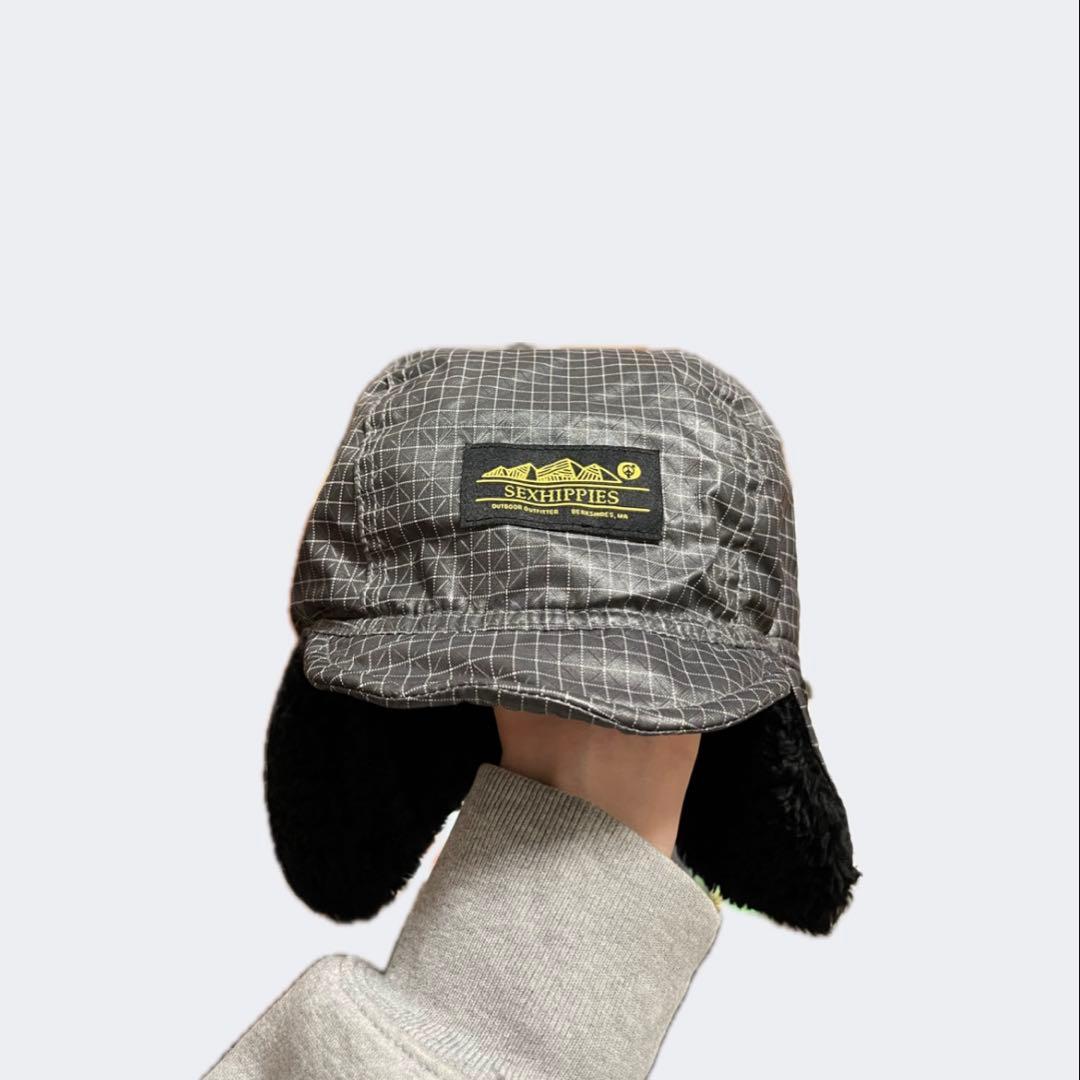 【美品】Sexhippies mountain cap グレー フライトキャップ