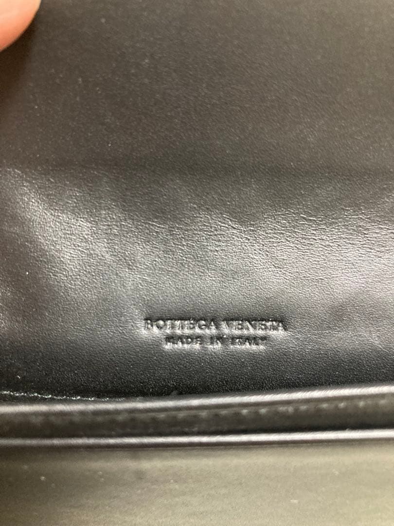 【美品】BOTTEGA VENETA ブラックレザー名刺入れ