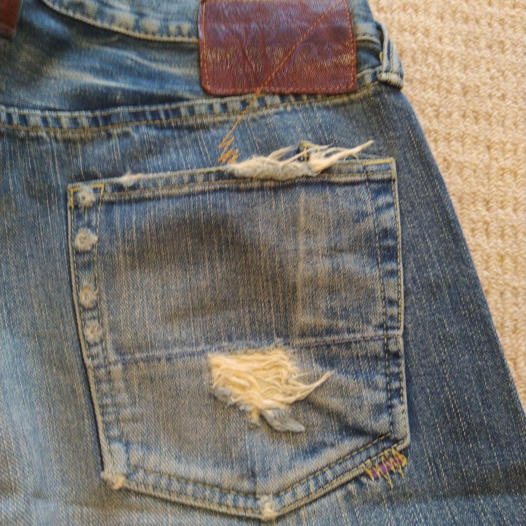 PRPS ダークブルー 34 デニムパンツ ペイント加工　evisu