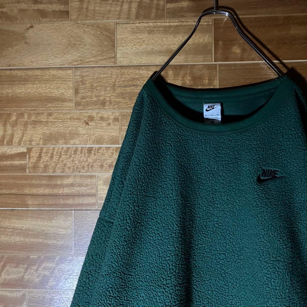 【希少】NIKE ボアスウェット　ゆるダボ　厚手　太アーム　緑　黒　白　XXL