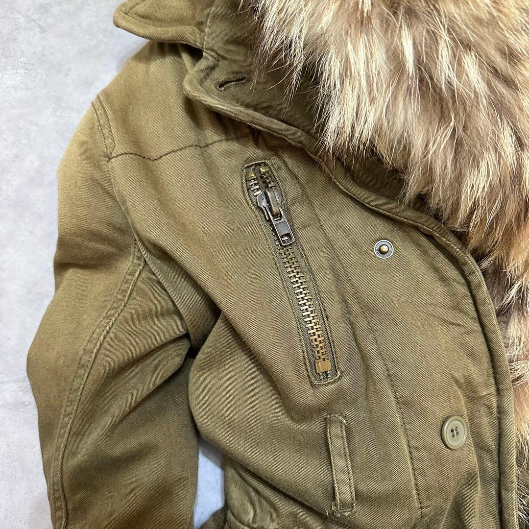 平成ギャルy2k　ファー付きミニタリーモッズコート　アウター　フェアリーグランジ