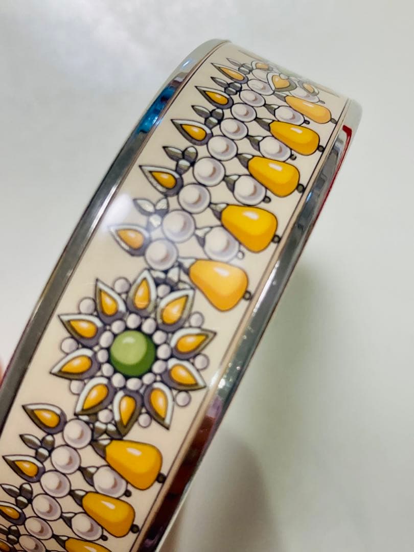 【美品】エルメス　HERMES エマイユ　バングル　七宝焼き　シルバー