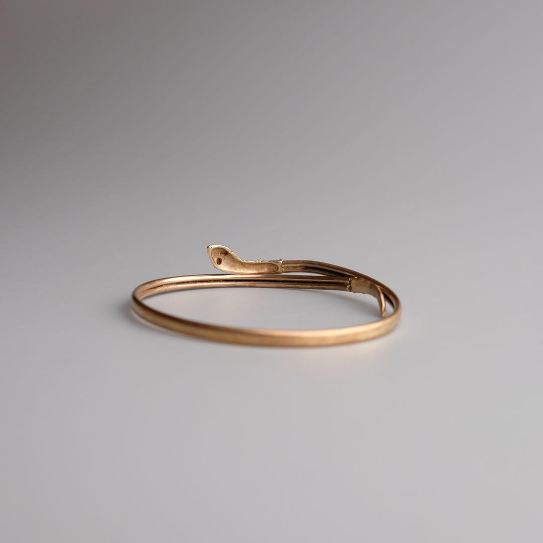 イギリス製ヴィンテージの9Kゴールド製スネークバングル