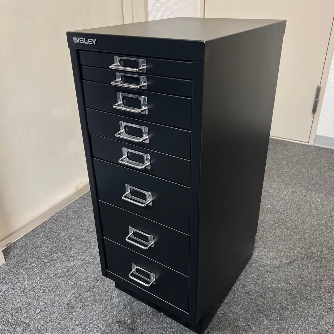 BISLEY スチールキャビネット ブラック 8引き出し