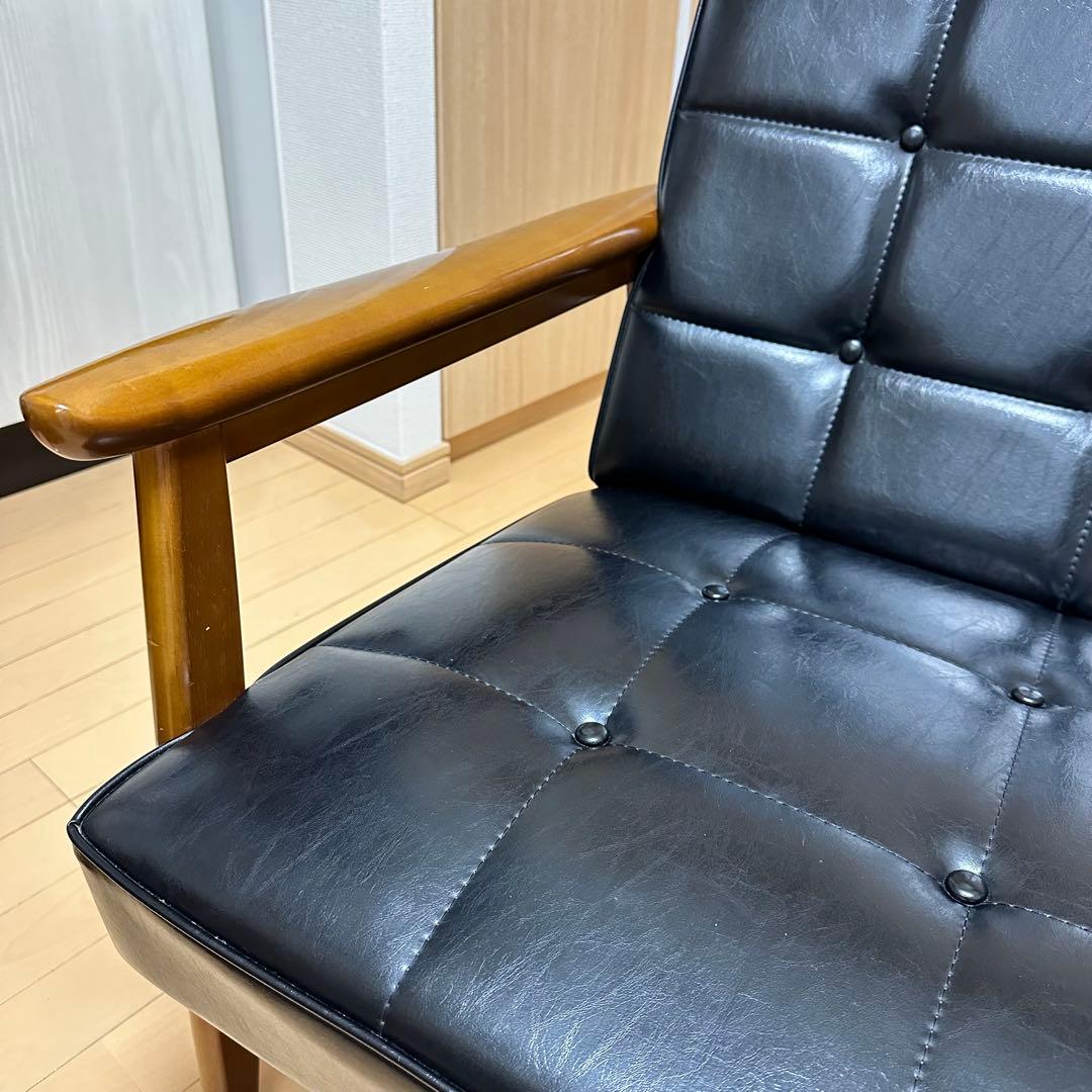 カリモク60 Kチェア 2シーター スタンダードブラック 定番 美中古品