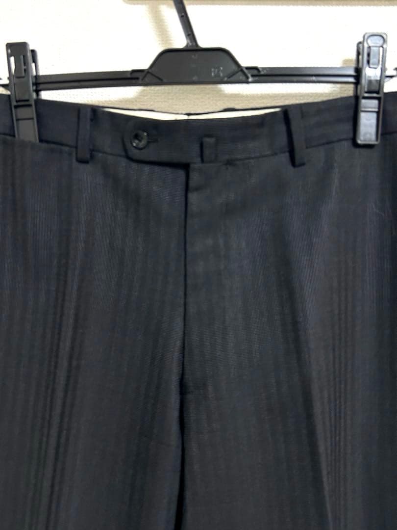 HILTON スーツ　洋服の青山　ウール&カシミヤ 黒系　180 AB7