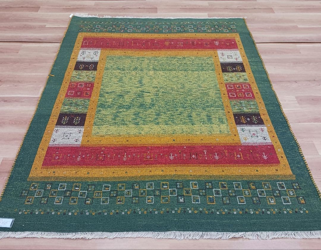 Y2874 ペルシャ絨毯 ギャッペ SHIRZA シラーズ産 ウール100％