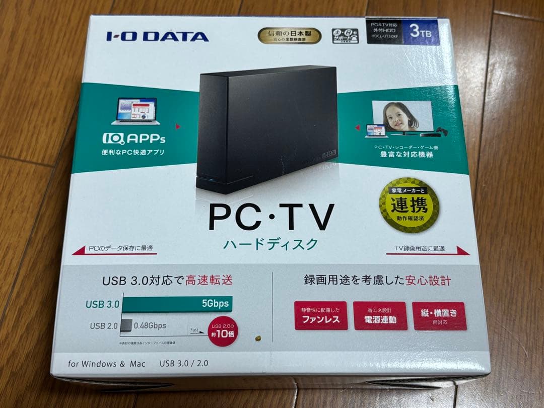 I-O DATA PC・TV ハードディスク 3TB HDCL-UT3.0KF