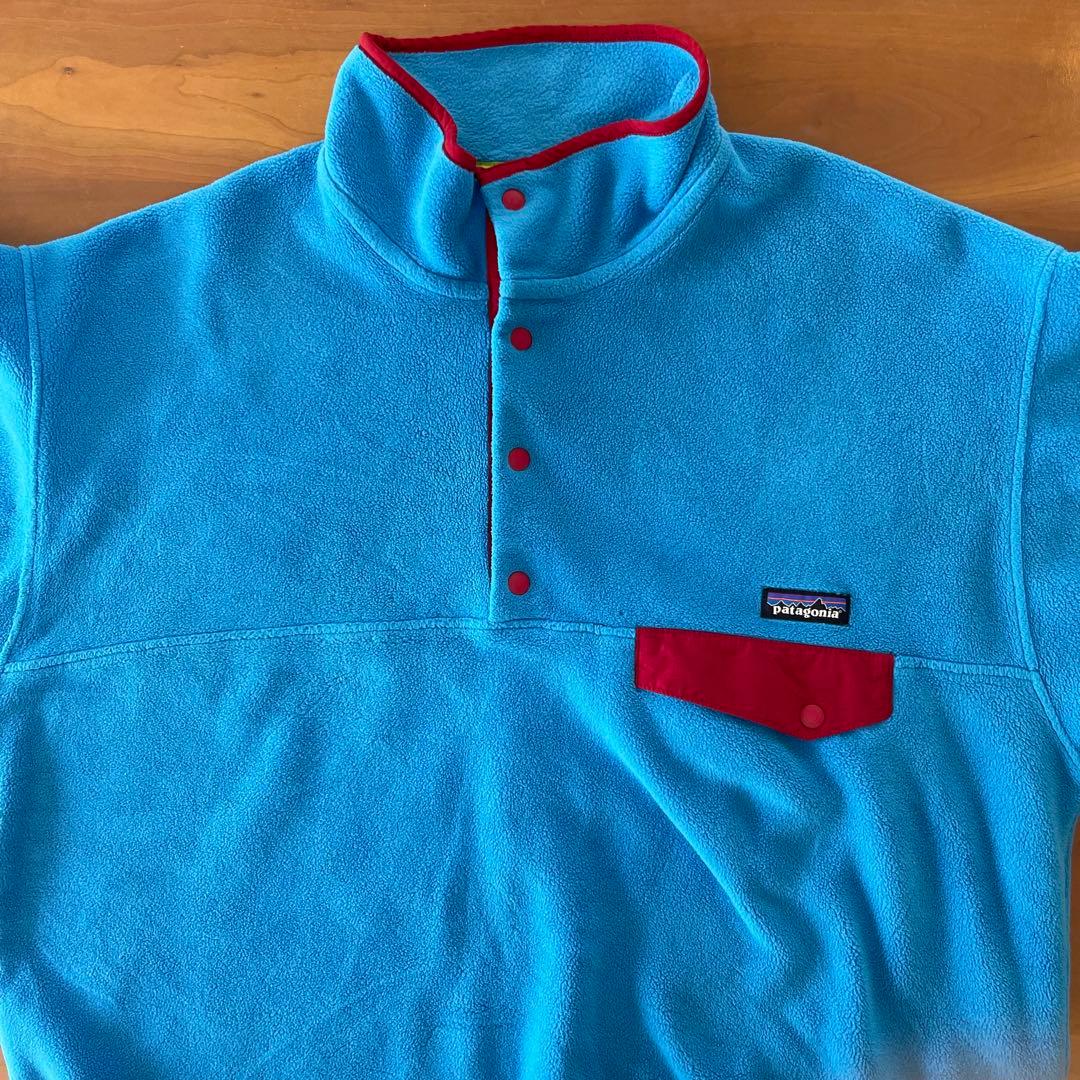 ★Patagonia　シンチラ　スナップt　Lサイズ　ターコイズブルー×レッド