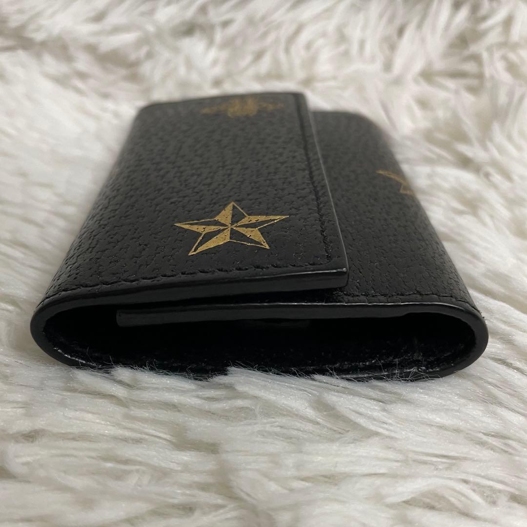 極美品　GUCCI 6連キーケース　アニマリエ　蜂　星　本革　黒