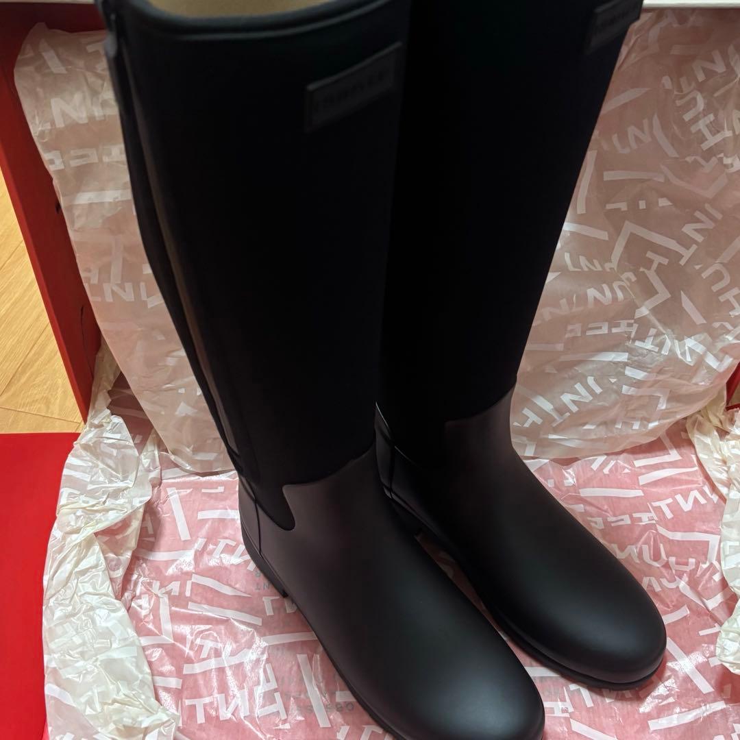 HUNTER レディース 長靴 ブラック UK6