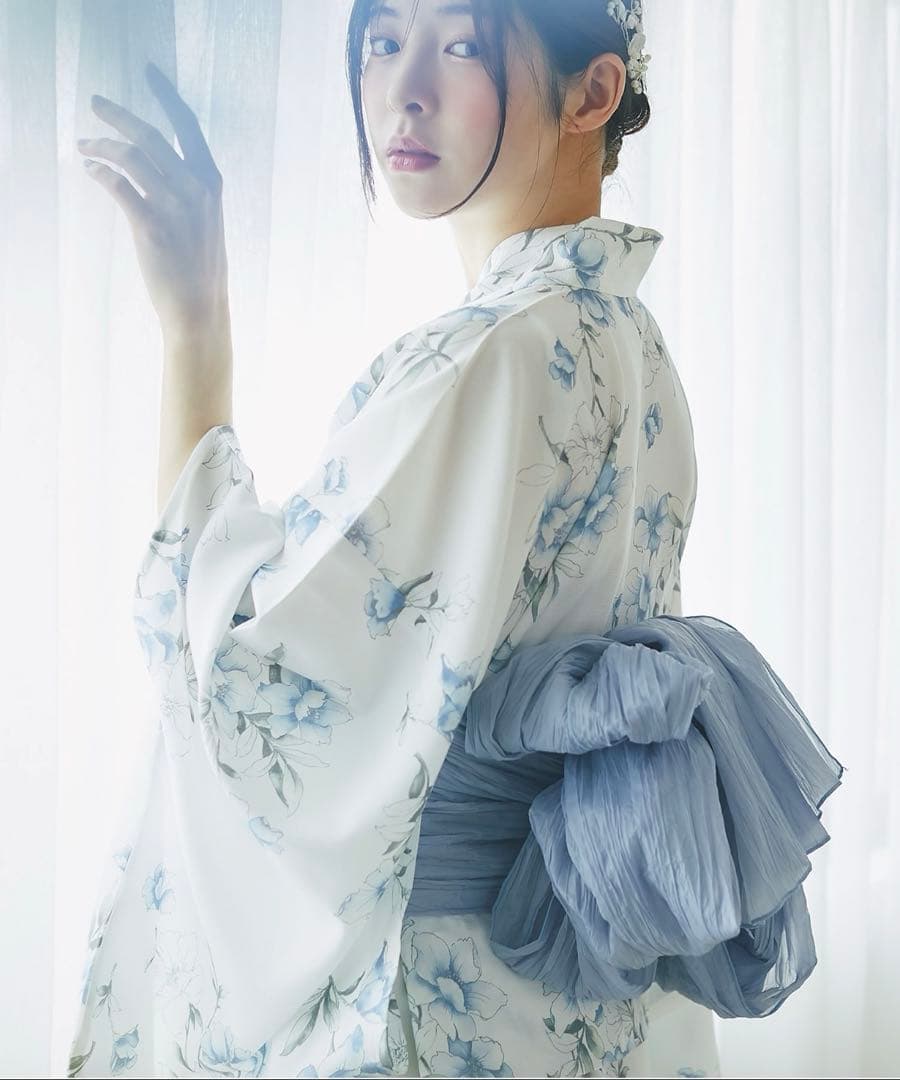 【トップス＆ワンピース＆帯の３点セット】２ＷＡＹ♪フラワーブーケセパレート浴衣