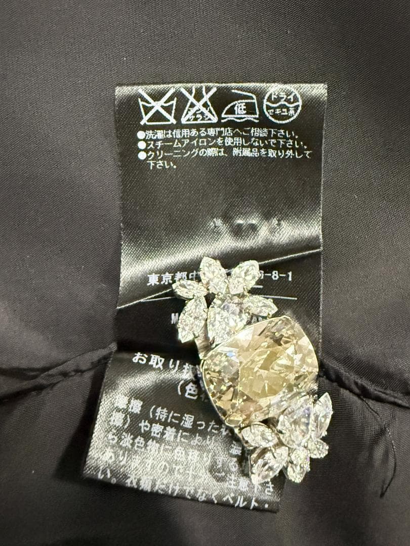 美品★FOXEYフォクシー ウール胸元リボンチャコールグレーワンピース希少42