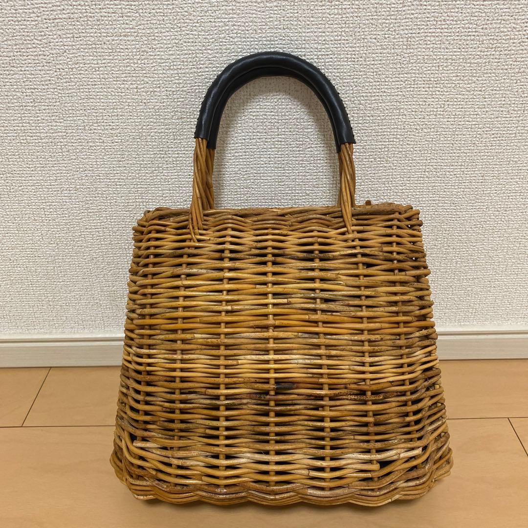 odds ラタンシェルバッグ　かごバッグ