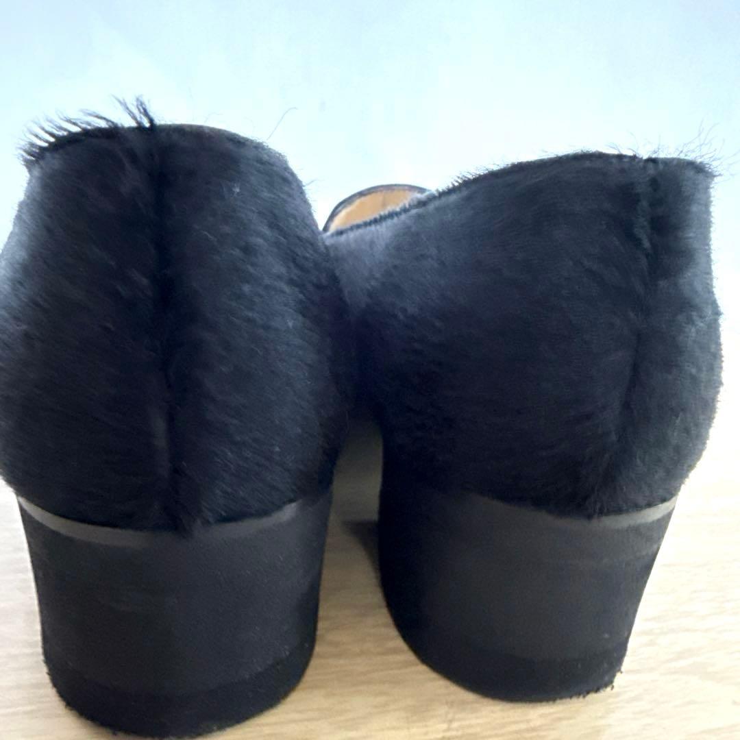 【美品】BOTTEGA VENETAボッテガヴェネタ ローファー ハラコ　黒