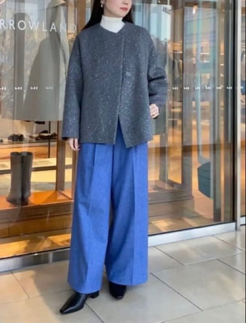 新品トゥモローランド　BALLSEY スパンコールリバー ショートコクーンコート