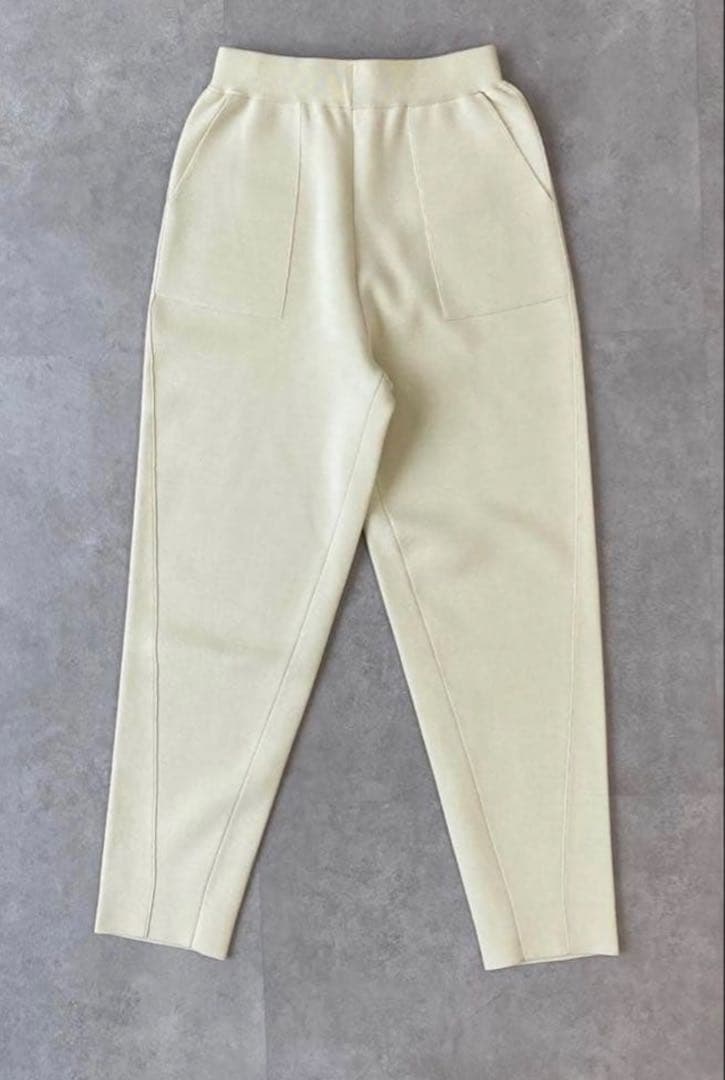 【美品】lohen ローヘン ミラノリブパンツ38ホワイト