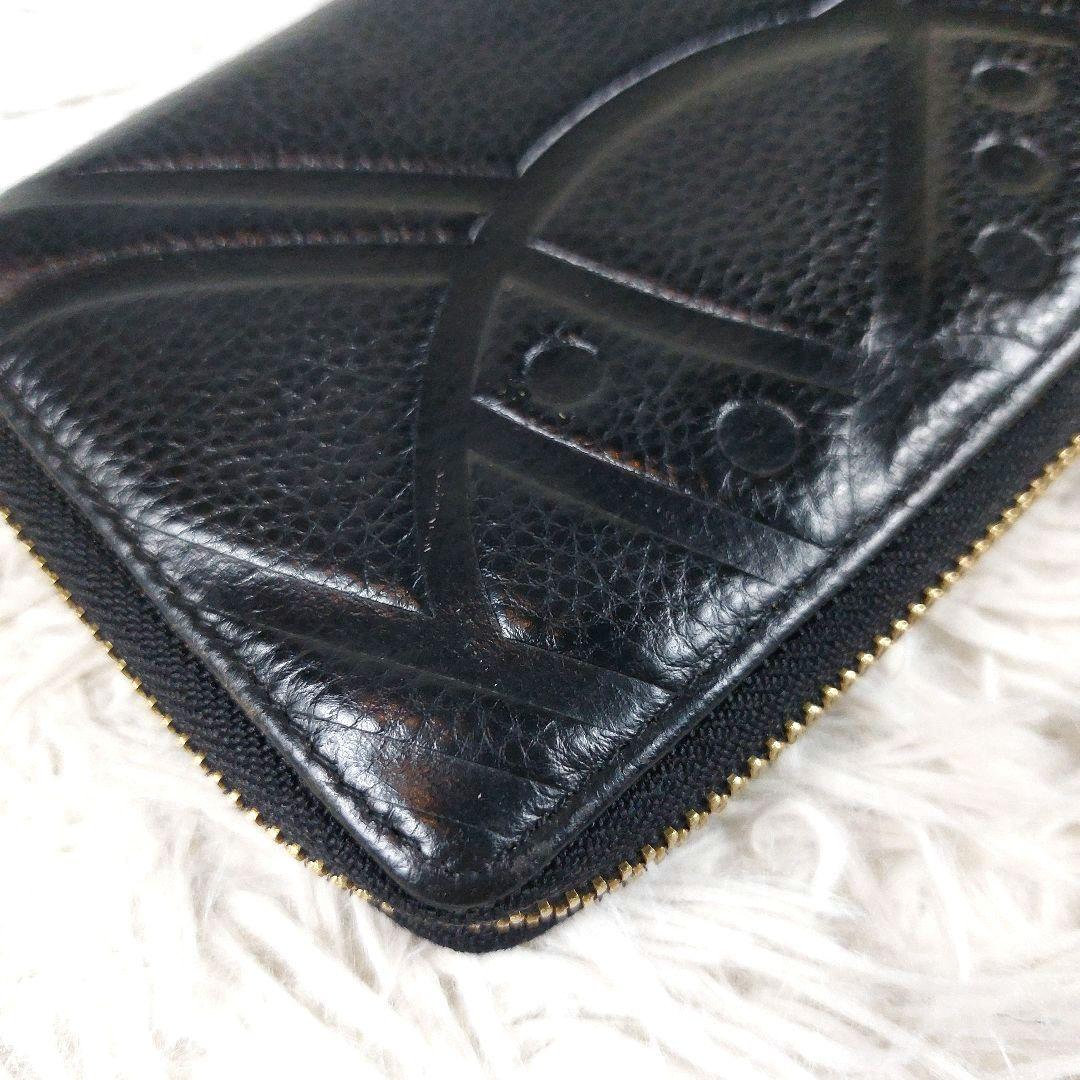 美品 ヴィヴィアンウエストウッド ビッグオーブ エンボス シボ革 レザー 長財布