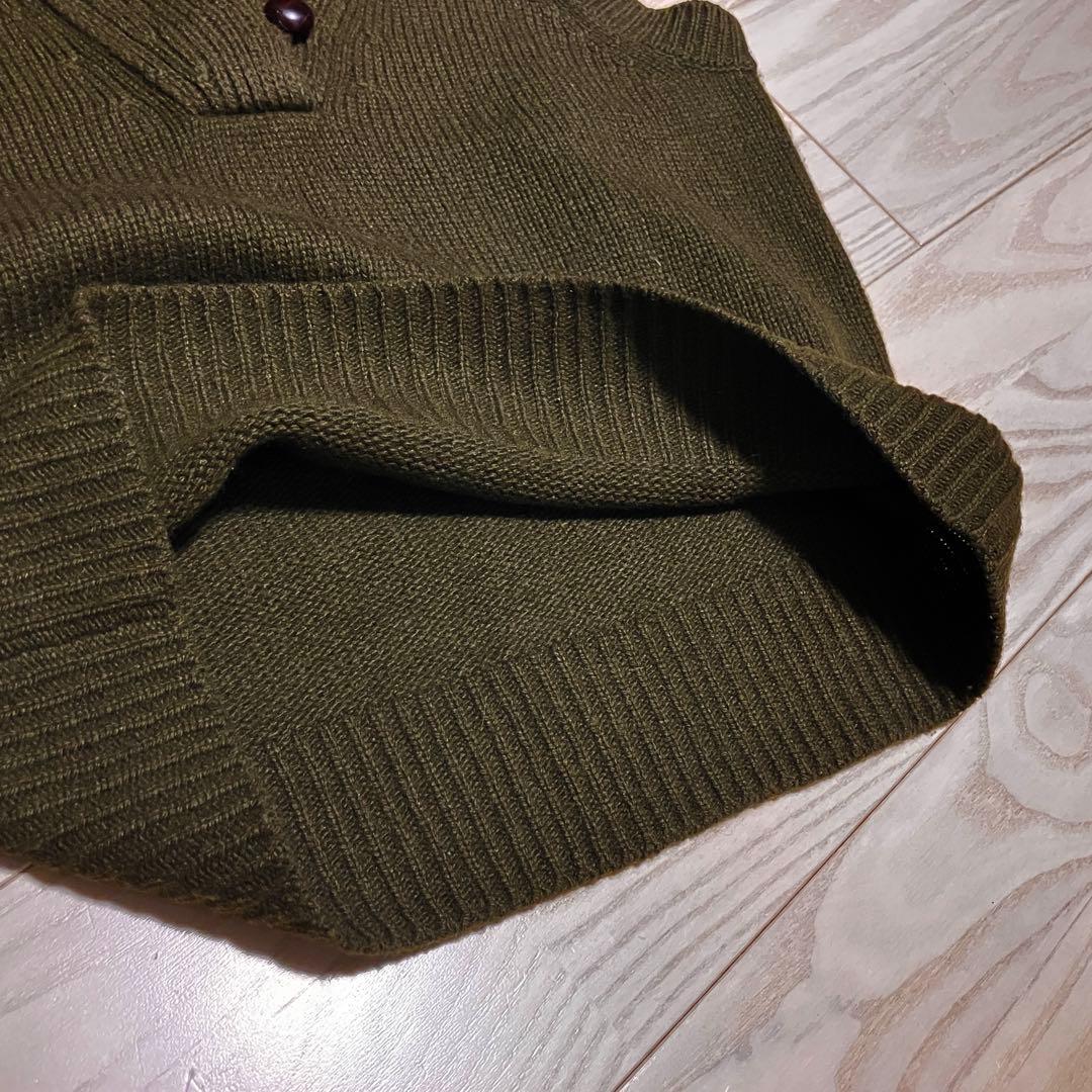 マーガレットハウエル　ショールカラーベスト　カシミヤ　シルク　くるみボタン