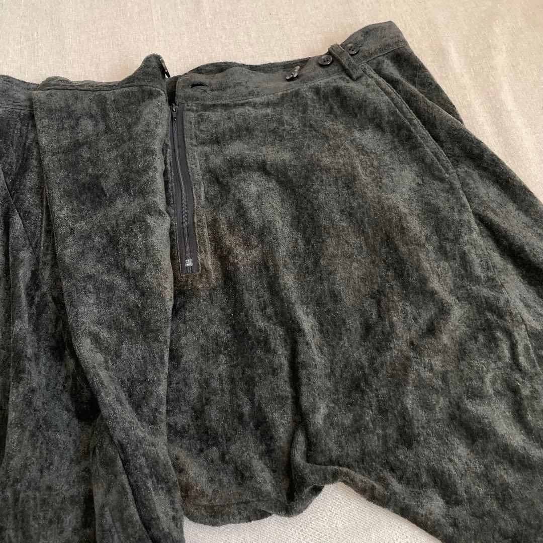 SHARE SPIRIT シェアスピリット　サルエルパンツ　ベロア　リネン　緑