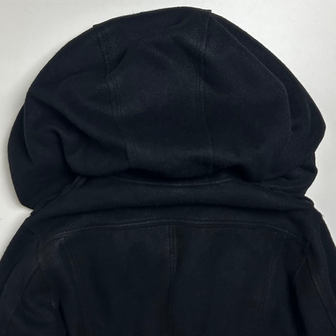 【美品】ロエン/異素材ドッキング変形ロングコート/ドレープ/スワロフスキースカル