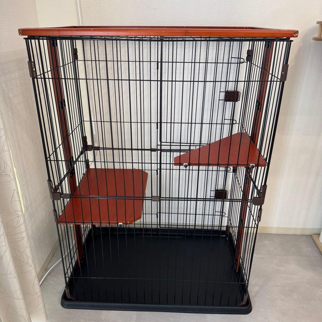 早いもの勝ち　キャットケージ　木製　3段　おしゃれ