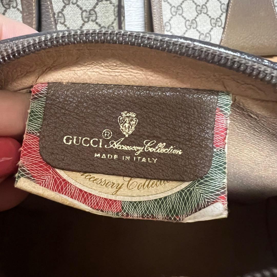 オールドグッチGUCCI ヴィンテージ　GGキャンバスクラッチバッグ　ファスナー