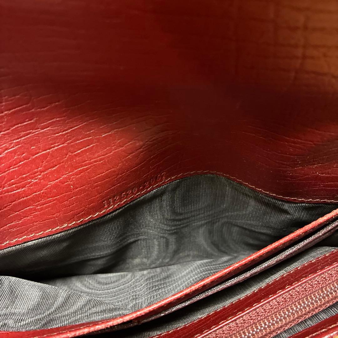 GUCCI グッチ GG キャンバス バンブー レッド 長財布 ヴィンテージ