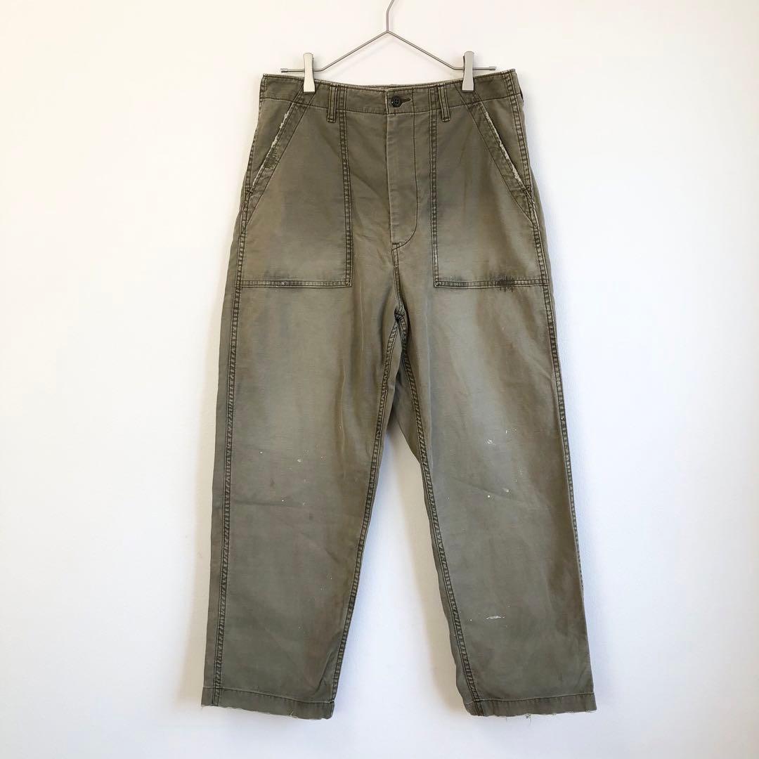 美品 フレームワーク ジョンブル HW ベイカーパンツ カーキ M ダメージ加工