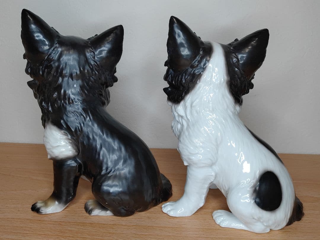 2匹の仲良しチワワ dearDg チワワ 陶器製 チワワ置物