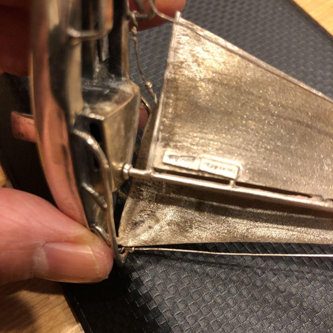 シルバー(925刻印付) 製　ヨット(船台付)