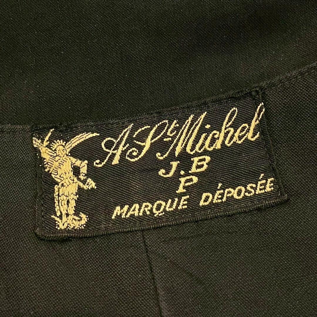 40s フレンチ ヴィンテージ ブラックモールスキンジャケット Vポケット 古着