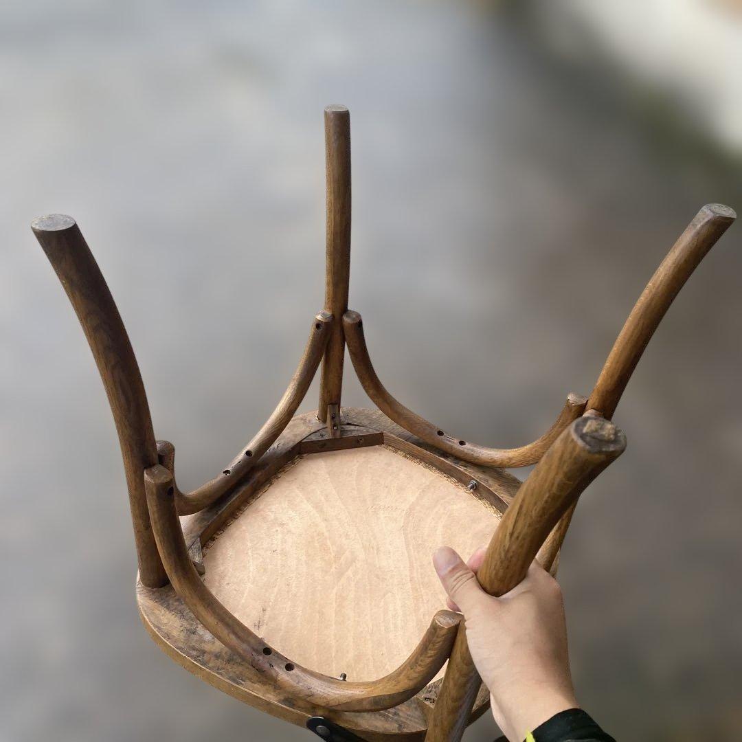 木製クロスバックダイニングチェア　ビンテージ調　クラッシュゲート