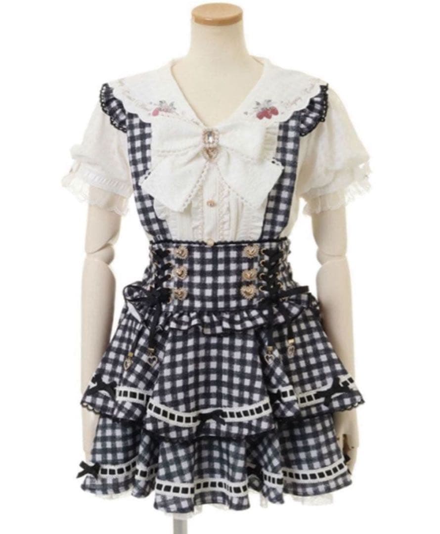 ♡ねむねむ♡❤︎ LIZLISA はしごリボンギンガムティアードスカパン