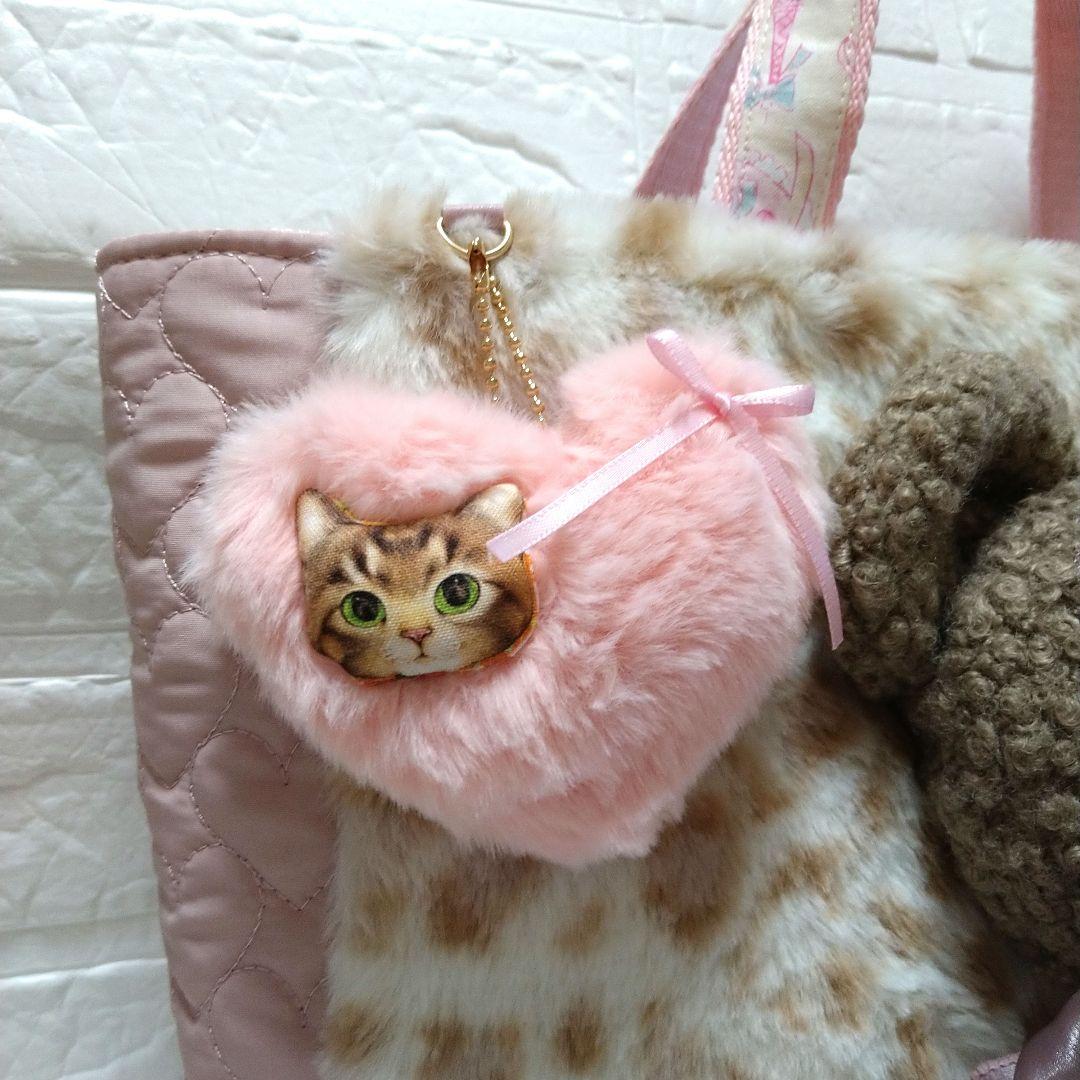 ニ*タ様 コヤンイサムチョン☆横長トートバッグ　ユキヒョウファー&ハートキルト