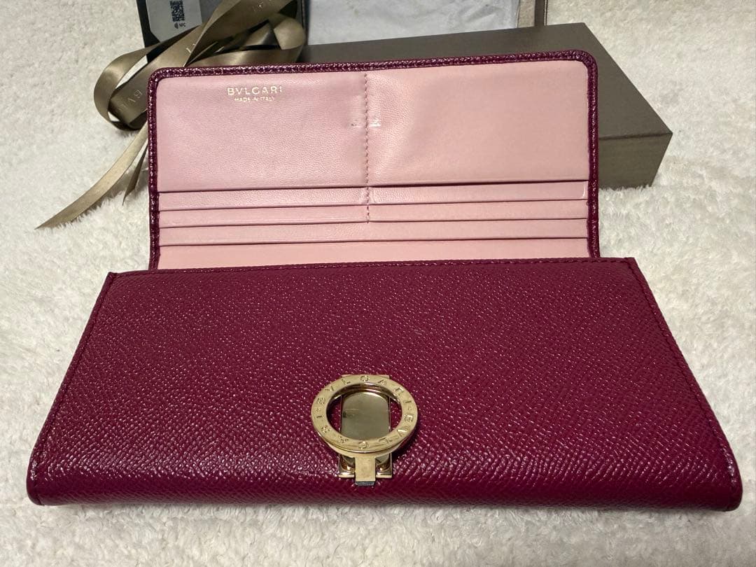 【美品】BVLGARI ブルガリ　バーガンディ 長財布