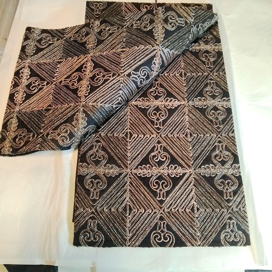 無月袋帯　全通柄　西陣絣シルク100%　無月タグ付き　美品