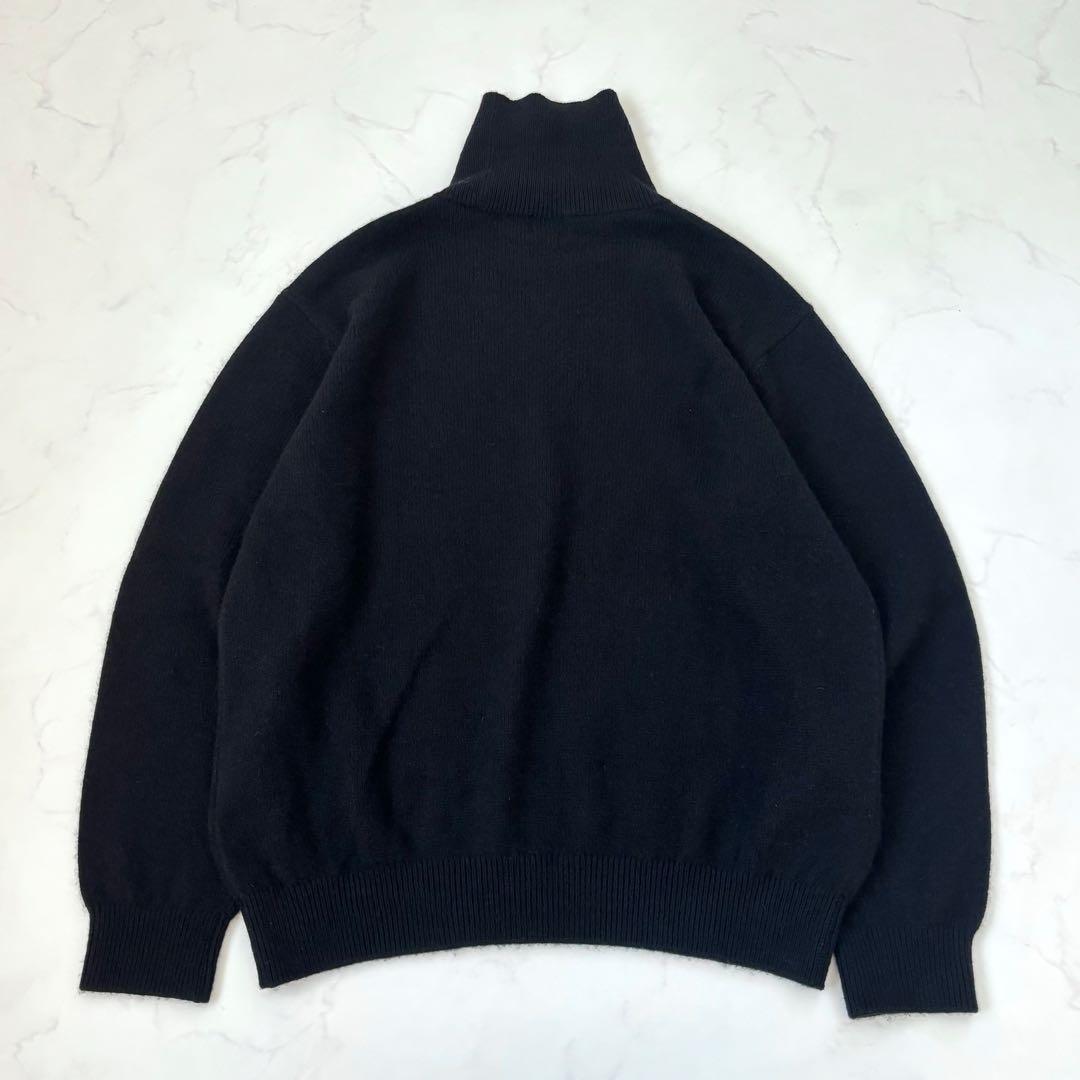【美品 近年モデル】パパス カシミヤ100% タートルネックニット 黒 50 L