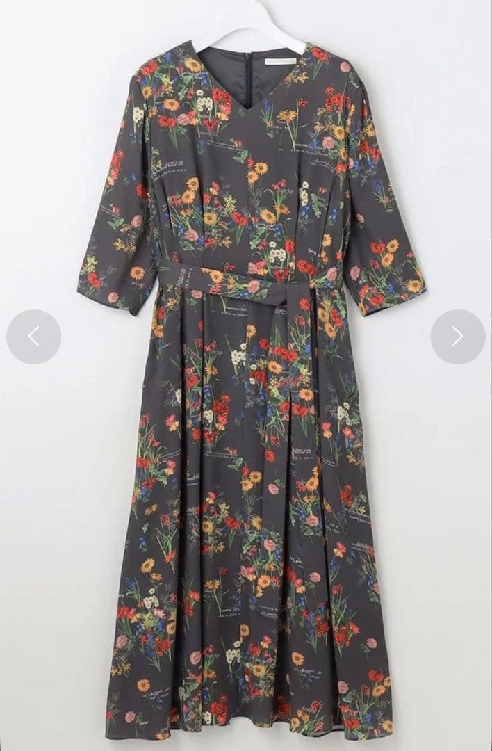 自由区 【カタログ掲載・洗える】フラワーガーデンプリント ワンピース