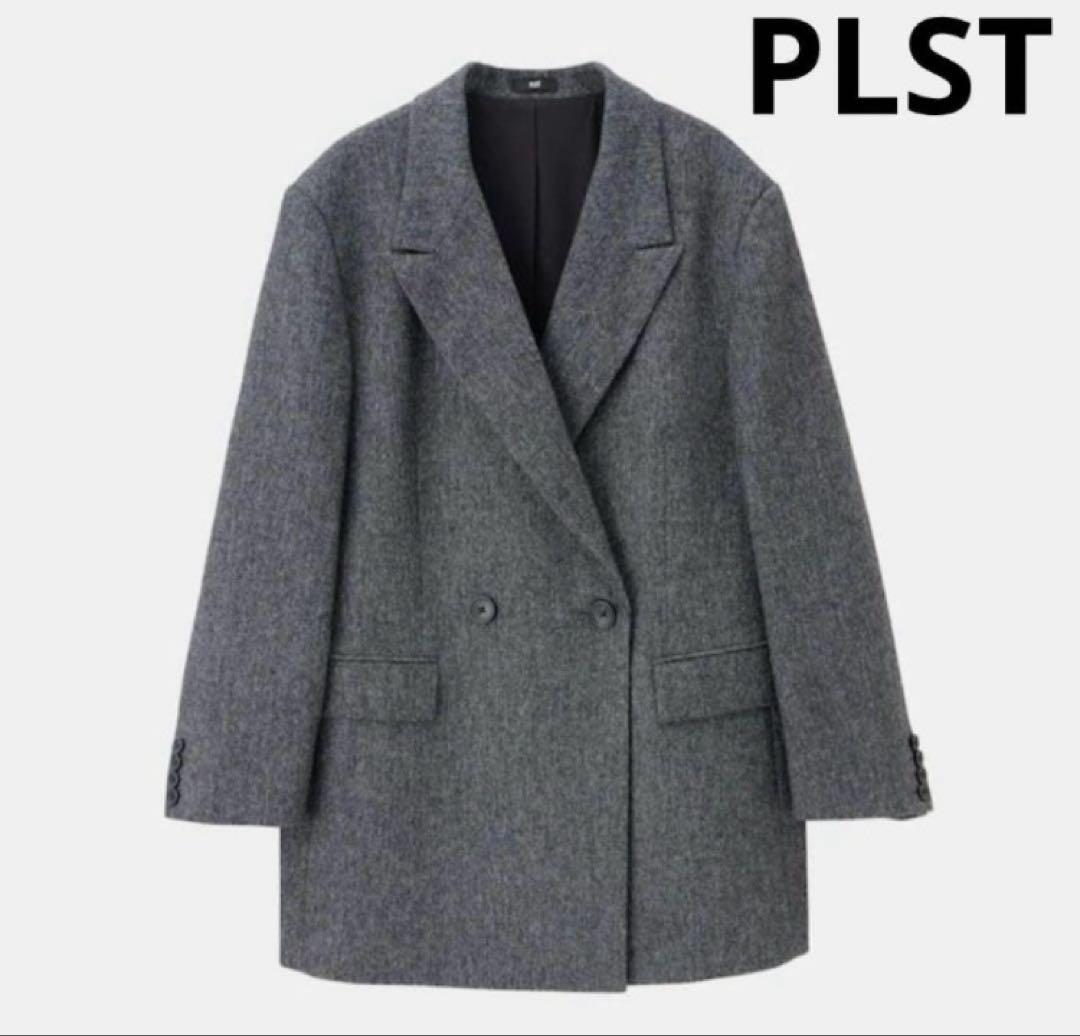 プラステ PLST ウールブレンドリラクシーダブルジャケット S ダークグレー