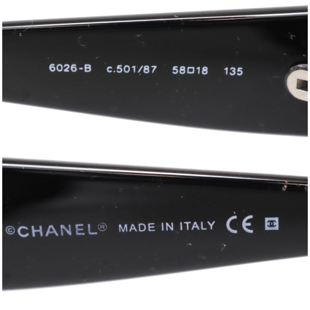 美品 CHANEL ラインストーンサングラス 黒 6026-B d09