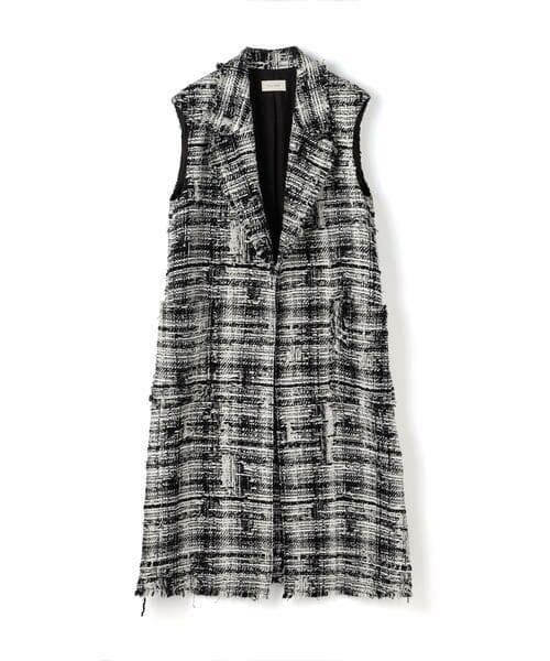 いつでも笑顔TOMORROWLAND モノワイルドツイード ロングジレ