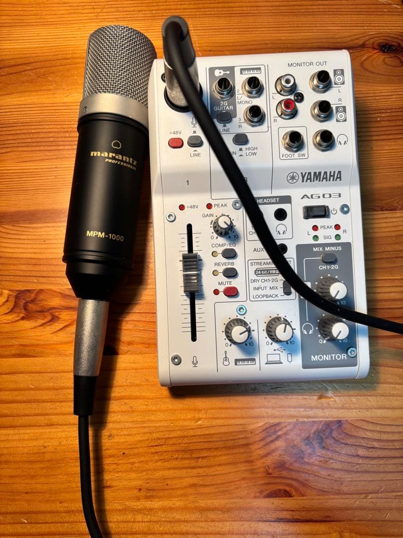 YAMAНA AG03MK2 ライブストリーミングミキサー ホワイトマイクセット